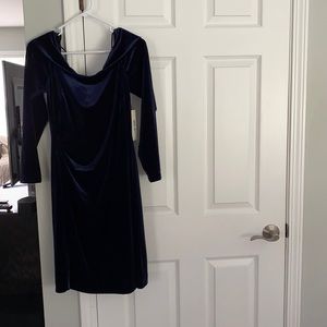 NWT navy velour dress